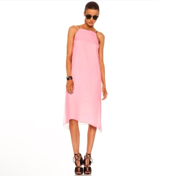 Rag & Bone Cubana Dress Silk Georgette Sleeveless Midi Carnation Pink 0 XS - Picture 2 of 16